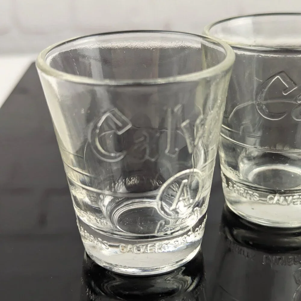 Set of 4 Vintage Calvert Whiskey Shot Glasses